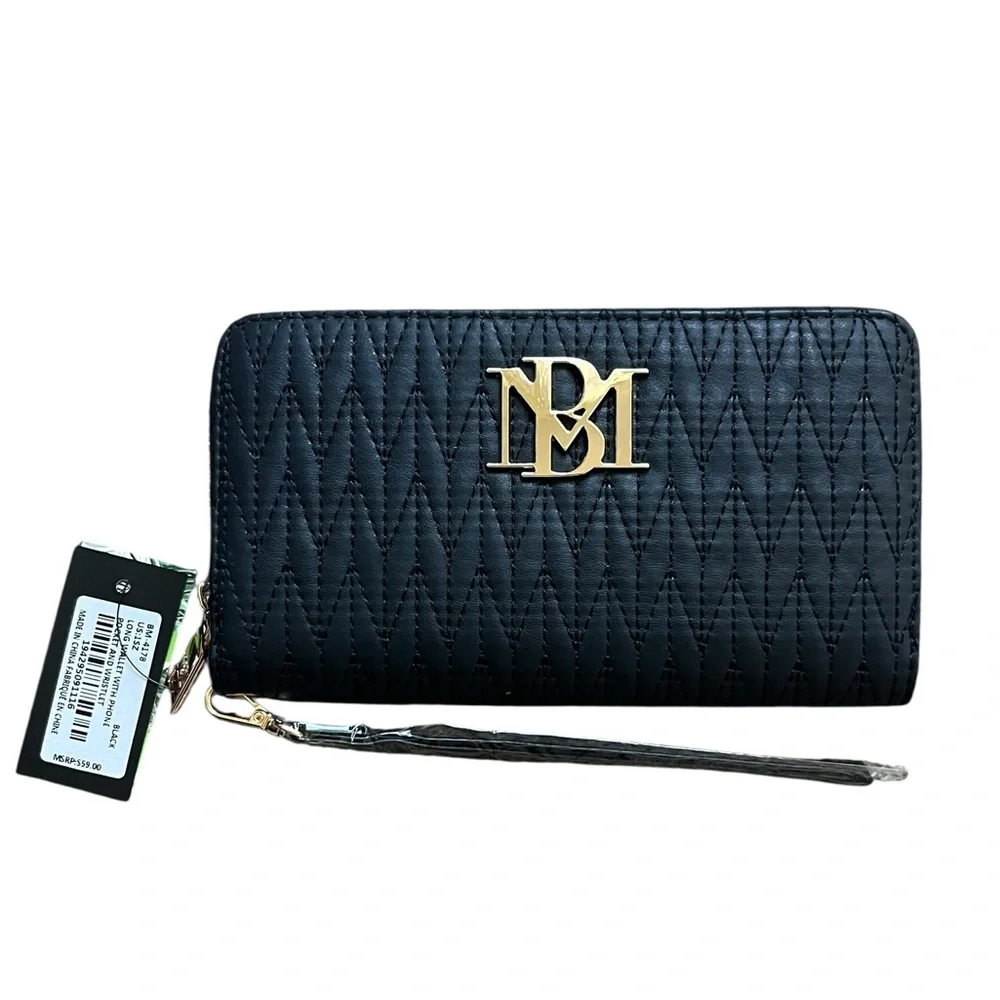 Badgley Mischka Quilted Continental Wallet with phone pocket and wristlet